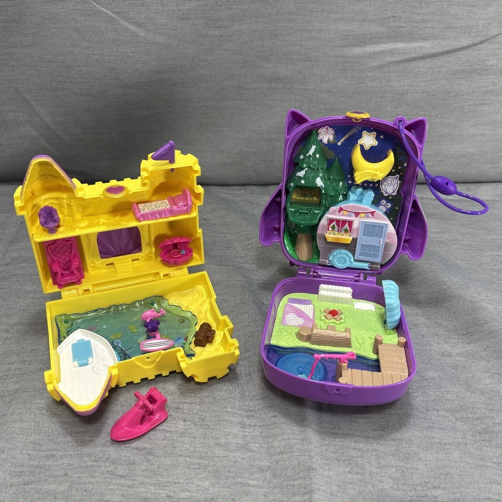 Polly Pocket Owl Campsite Compact Play Set Sand Castle Play Set 2018 2019